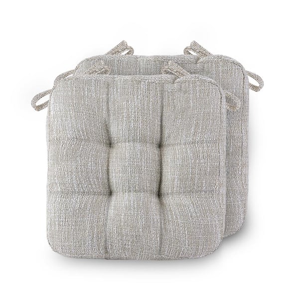 Chair Cushions Replacement Outdoor Seat Cushion, Chair Pads with Ties, Beige