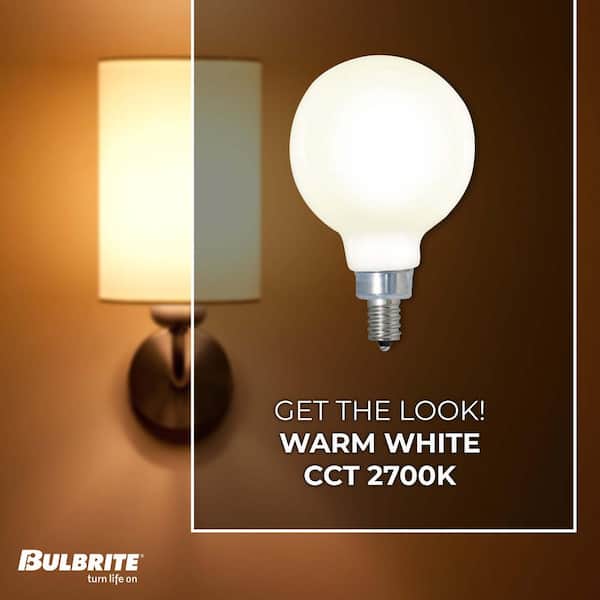 Bulbrite 40-Watt Equivalent G16 Milky Dimmable Decorative Filament LED Light Bulb Warm White (3-Pack) Bulbrite 40-Watt Equivalent G16 Milky Dimmable Decorative Filament LED Light Bulb Warm White (3-Pack)