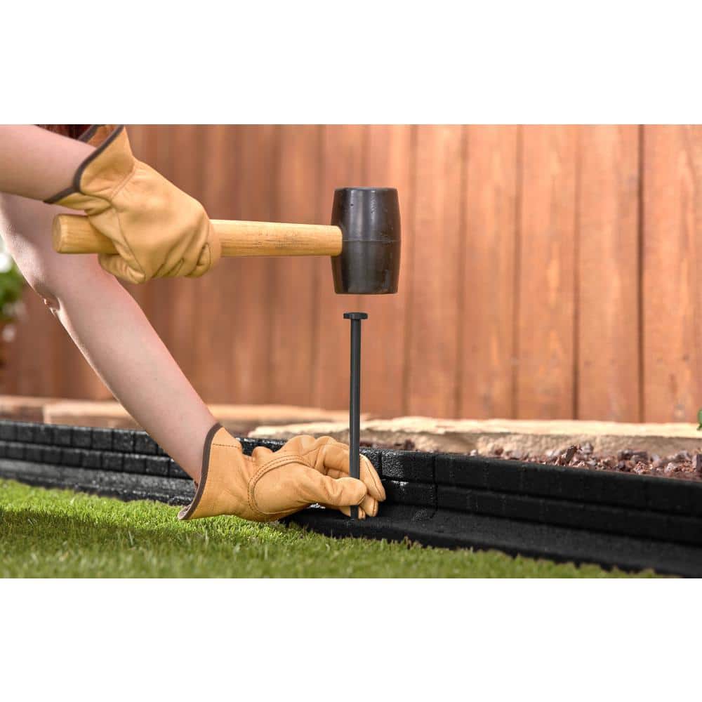 48-Pack Black Rubber Brickface Landscape Edging, 4' Sections