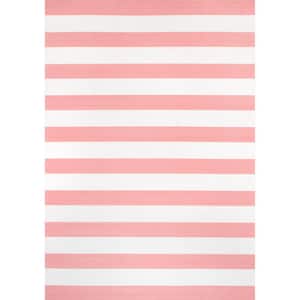 Christa Striped Pink 9 ft. x 12 ft. Indoor/Outdoor Area Rug