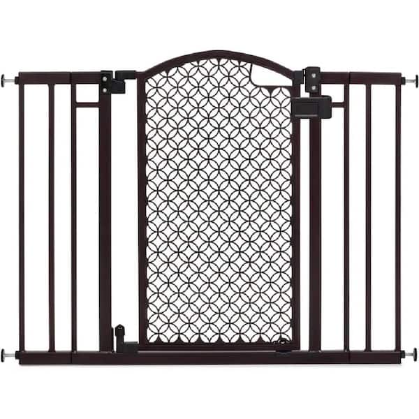 Modern Home Pressure Mounted Safety Baby and Dog Gate, 28in.-42in. Wide, 30in. Tall- Espresso