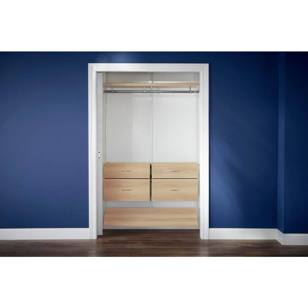 Everbilt Genevieve 4 ft. Birch Adjustable Closet Organizer Long Hanging