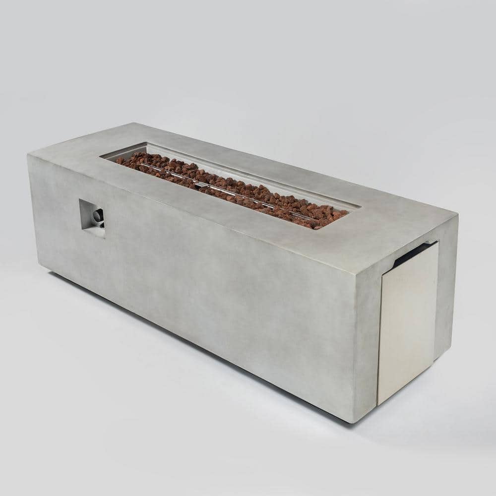 Ultra-Large Light Gray 70 in. Lava Fire Pit Table, 60000BTU/19kW Outdoor Te