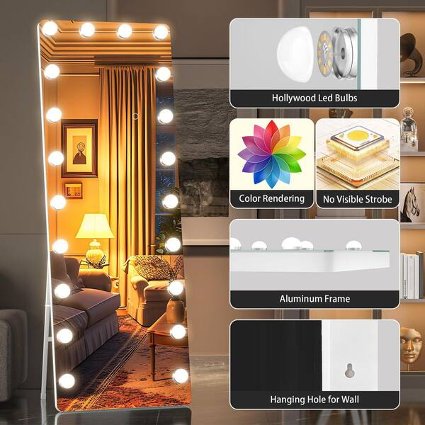 Vosuja Clear 18 in. W x 55 in. H Rectangular Glass Full Length