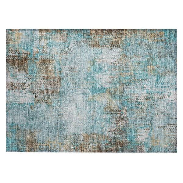 Chantille Machine Washable Indoor/Outdoor Abstract ACN2790 Teal 2 ft. x 3 ft. Accent Rug