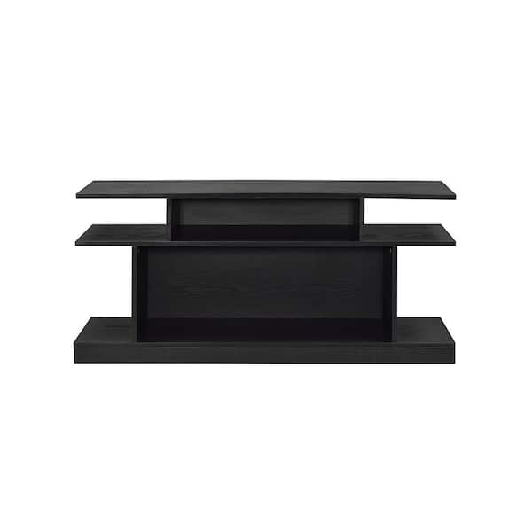 Acme Furniture Sollix 47 in. Black Rectangle Wood Console Table with Multiple Storage Compartments