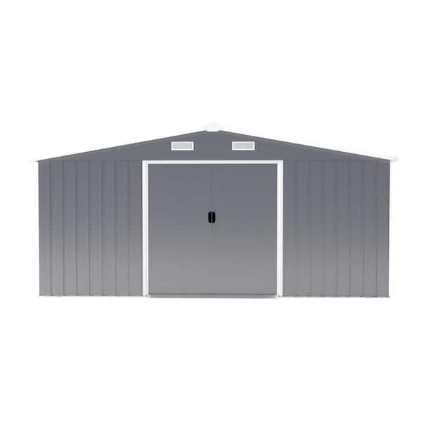 10 ft. W x 12 ft. D Metal Shed with Double Door and Two daylight Windows (120 sq. ft. )