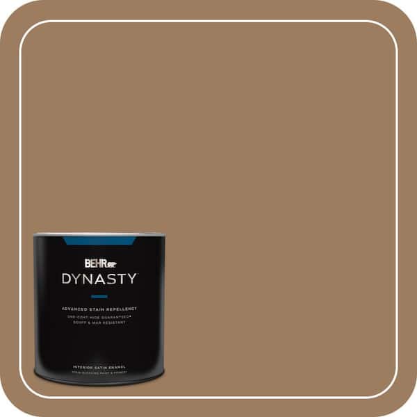 BEHR DYNASTY 1 qt. #BXC-08 Safari Brown Satin Enamel Interior Stain-Blocking Paint and Primer