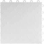 12 in. W x 12 in. L Artic White Diamondtrax Home Modular Polypropylene Flooring (10-Tile/Pack) (10 sq. ft.)
