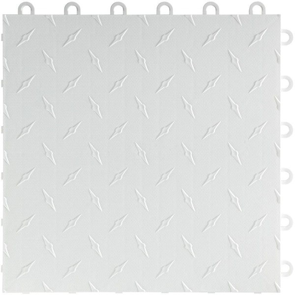 Swisstrax 12 in. W x 12 in. L Artic White Diamondtrax Home Modular Polypropylene Flooring (10-Tile/Pack) (10 sq. ft.)