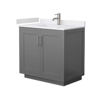 Miranda 36 in. W x 22 in. D x 33.75 in. H Single Sink Bath Vanity in Dark Gray with White Cultured Marble Top