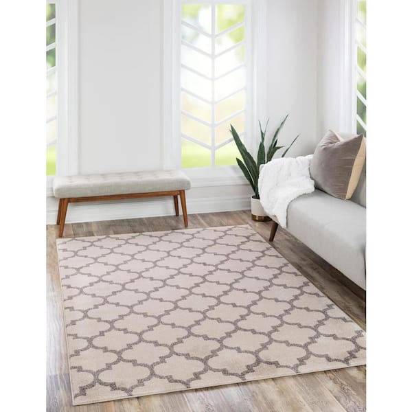 Trellis Philadelphia Beige/Gray 4' 0 x 6' 0 Area Rug