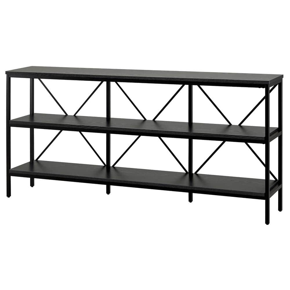 Modern Farmhouse Blackened Bronze 64" Console Table with Storage
