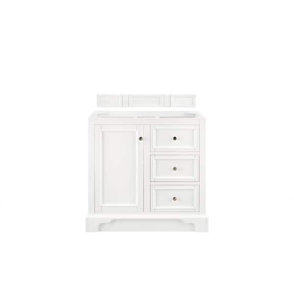 De Soto 96.5 in. W x 23.5 in.D x 36.3 in. H Double Bath Vanity in Bright White with Solid Surface Top in Arctic Fall
