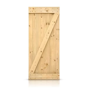 38 in. x 84 in. 1-Panel Unfinished Natural Wood Sliding Barn Door Slab