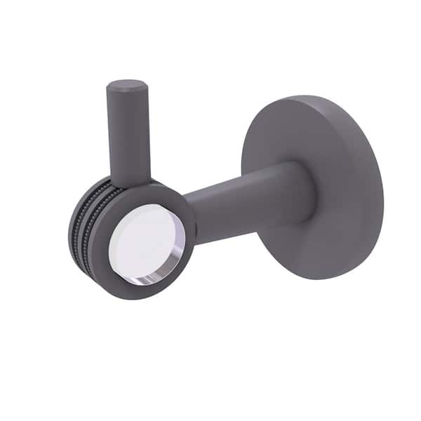 Allied Brass Clearview Collection J-Hook Robe/Towel Hook with Dotted Accents in Matte Gray