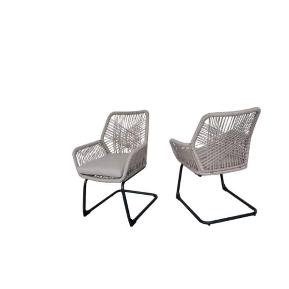 2-Piece PE Wicker Outdoor Lounge Chair with Grey Cushions, All-Weather Resistant price history on PriceWatchPro
