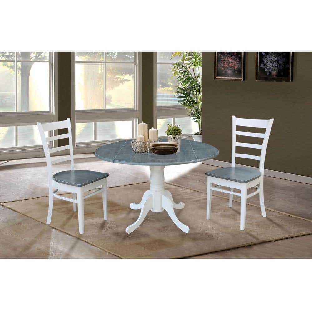 Modern Farmhouse White Wood Ladderback Side Chair 2-Piece Set