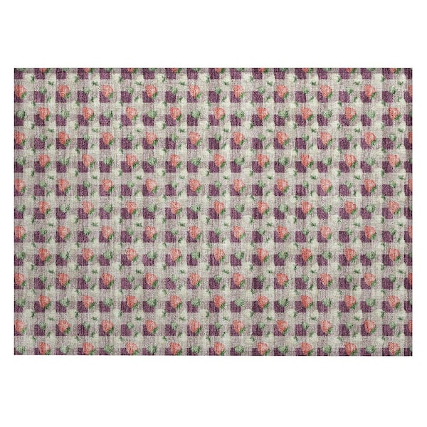 Chantille Machine Washable Indoor/Outdoor Abstract ACN2865 Eggplant 2 ft. x 3 ft. Accent Rug