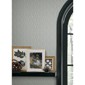 8 in. x 10 in. Nova Mist Blue Ogee Peel and Stick Wallpaper Sample