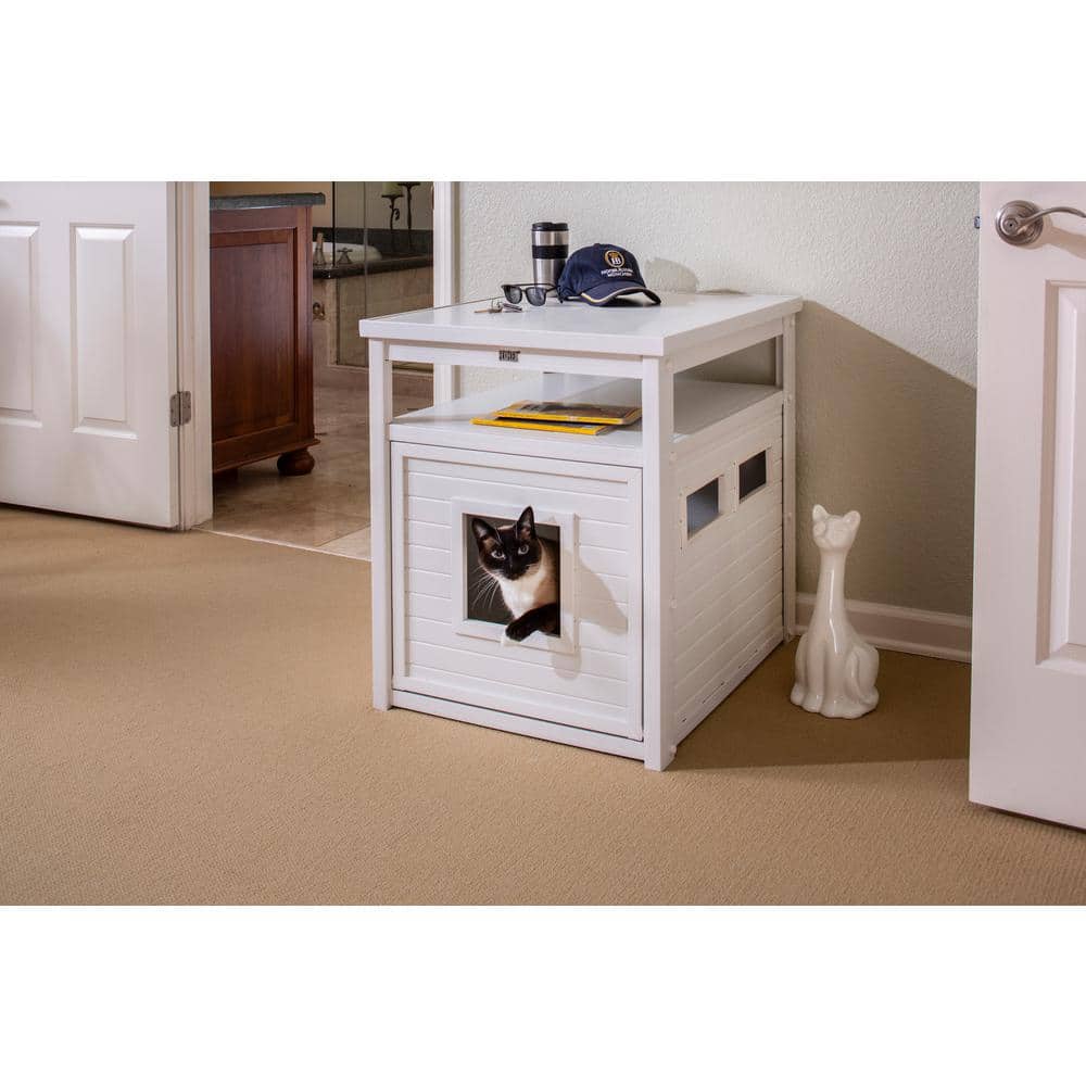 Antique White Jumbo ECOFLEX Litter Box Cover End Table