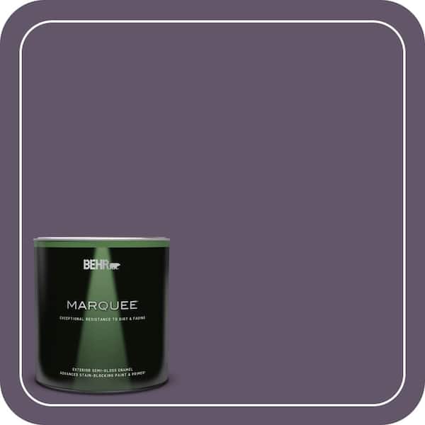 BEHR MARQUEE 1 qt. #PPU17-04 Darkest Grape Semi-Gloss Enamel Exterior Paint & Primer