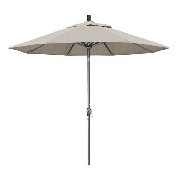 California Umbrella 9 ft. Hammertone Grey Aluminum Market Patio ...