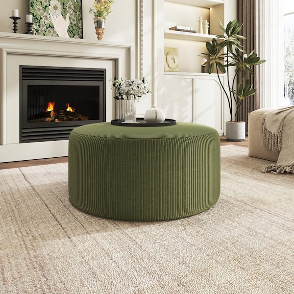 unico ROY オットマン オリーブグリーン CHRISTOPHER KNIGHT HOME Olive Green Corduroy Fabric Upholstered