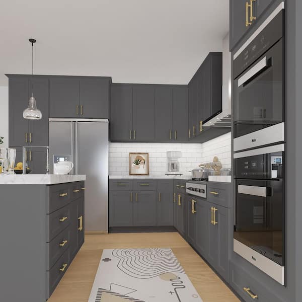 HOMEIBRO Newport Unfinished Plywood Shaker Style Ready to Assemble Stock Wall Kitchen Cabinet (33 in. x 24 in. x 15 in.)