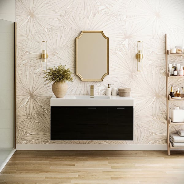 Fresca Valencia 48 in. W Wall Hung Bathroom Vanity Cabinet in Dark Slate Gray