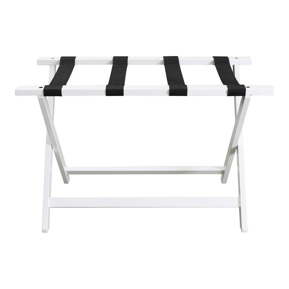 Extra Wide White Solid Wood Foldable Luggage Rack