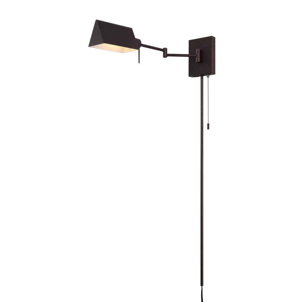 Arlo Oil Rubbed Bronze Swing Arm Wall Sconce with USB Charging Port
