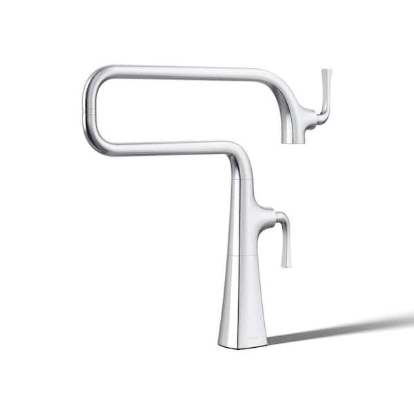 Graze Deck Mount Pot Filler Kitchen Faucet in Polished Chrome