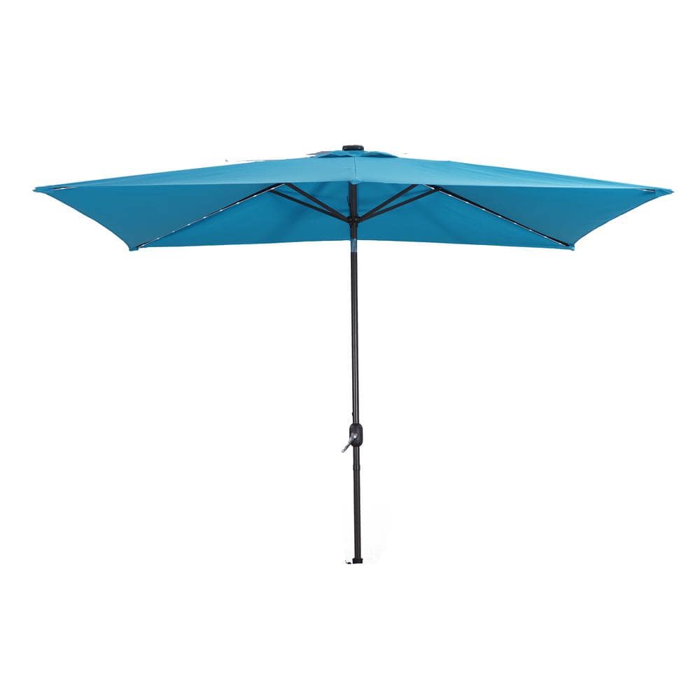 10 ft. x 7 ft. Outdoor Market Patio Umbrella Flip Umbrella with Crank and L