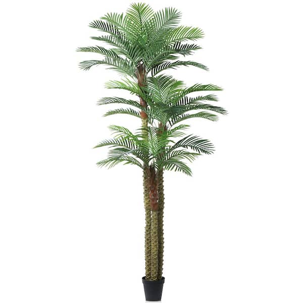 DR.Planzen 10 ft. Tall Artificial Palm Tree, Large UV Resistant Faux Tropical Palm Plants for Patio Poolside Home Office Décor