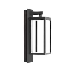 Low Voltage Dark Gray Hardwired Integrated LED Waterproof Outdoor Path Light Rectangular Wall Light (1-Pack)