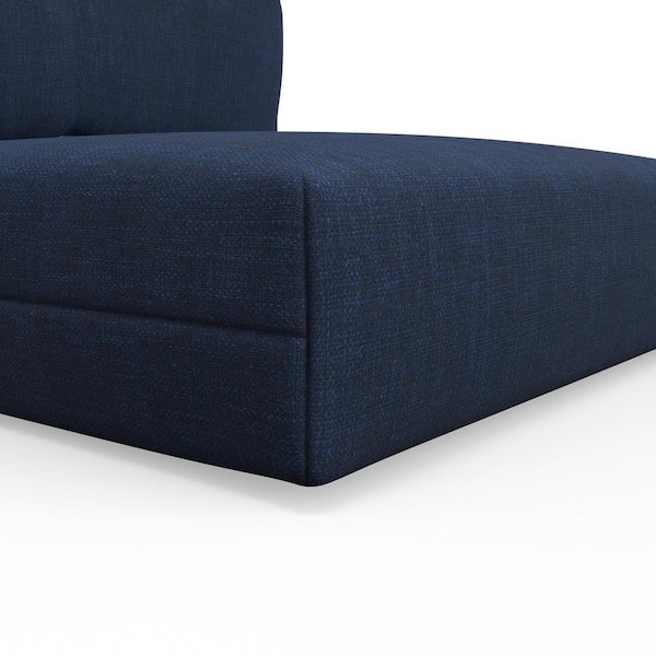 Pillow Perfect Solid Twill 23 in W x 3 in H Outdoor 1-Piece Deep Seat Dining Chair Cushion Set 1-Count in Splash Indigo Blue