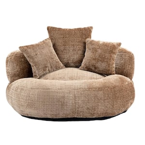Coffee Chenille Comfort Lounger High Back Bean Bag for Adults and Kids
