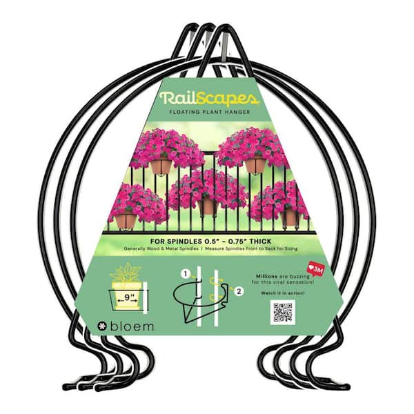 Bloem RailScapes Vertical Gardening Plant Clip for Narrow Spindles 3-Pack