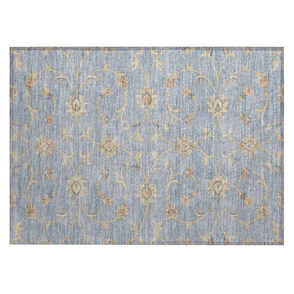 Chantille Machine Washable Indoor/Outdoor Abstract ACN3079 Denim 3 ft. x 4 ft. Area Rug