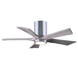 Irene 42 in. LED Indoor/Outdoor Damp Polished Chrome Ceiling Fan with Light with Remote Control and Wall Control
