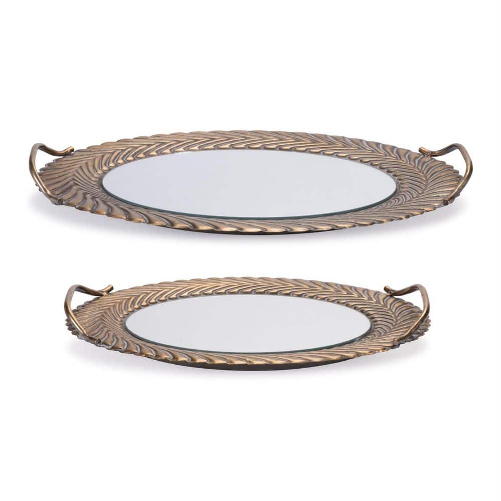 Orange Oval Metal 18.25 in. Tray Set of 2 price history on PriceWatchPro