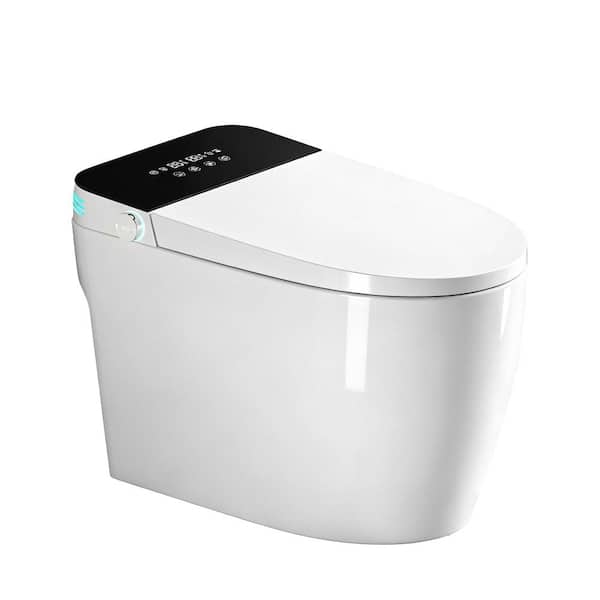 Elongated Smart Bidet Toilet 1.28 GPF in White with Auto Open/Close,Dryer and Warm Water