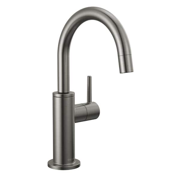 Delta Contemporary Round Single Handle Beverage Faucet in Black Stainless Steel