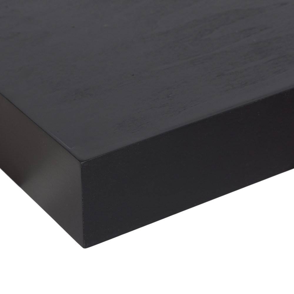 Havlock Black Wood 12" Floating Accent Shelves, Set of 3