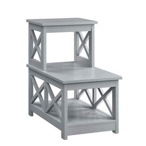 Oxford 23.75 in. Gray Wood 2-Step Chairside End Table