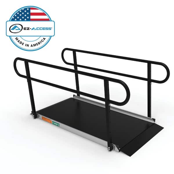 EZ-ACCESS GATEWAY 3G 6 ft. Aluminum Solid Surface Black Wheelchair Ramp with Black 2-Line Handrails