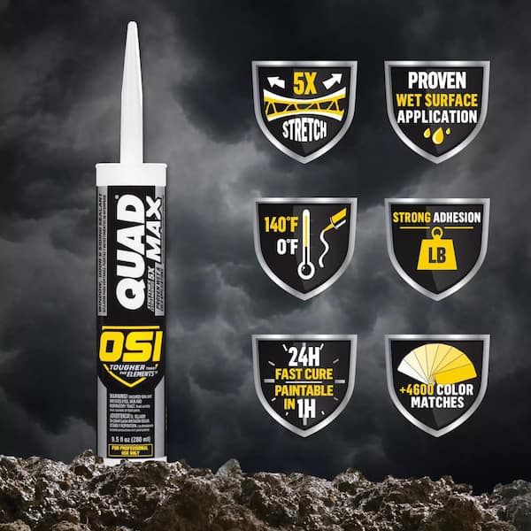 QUAD Max 9.5 fl. oz. White #001 Exterior, Window, Door, and Siding Caulk Sealant