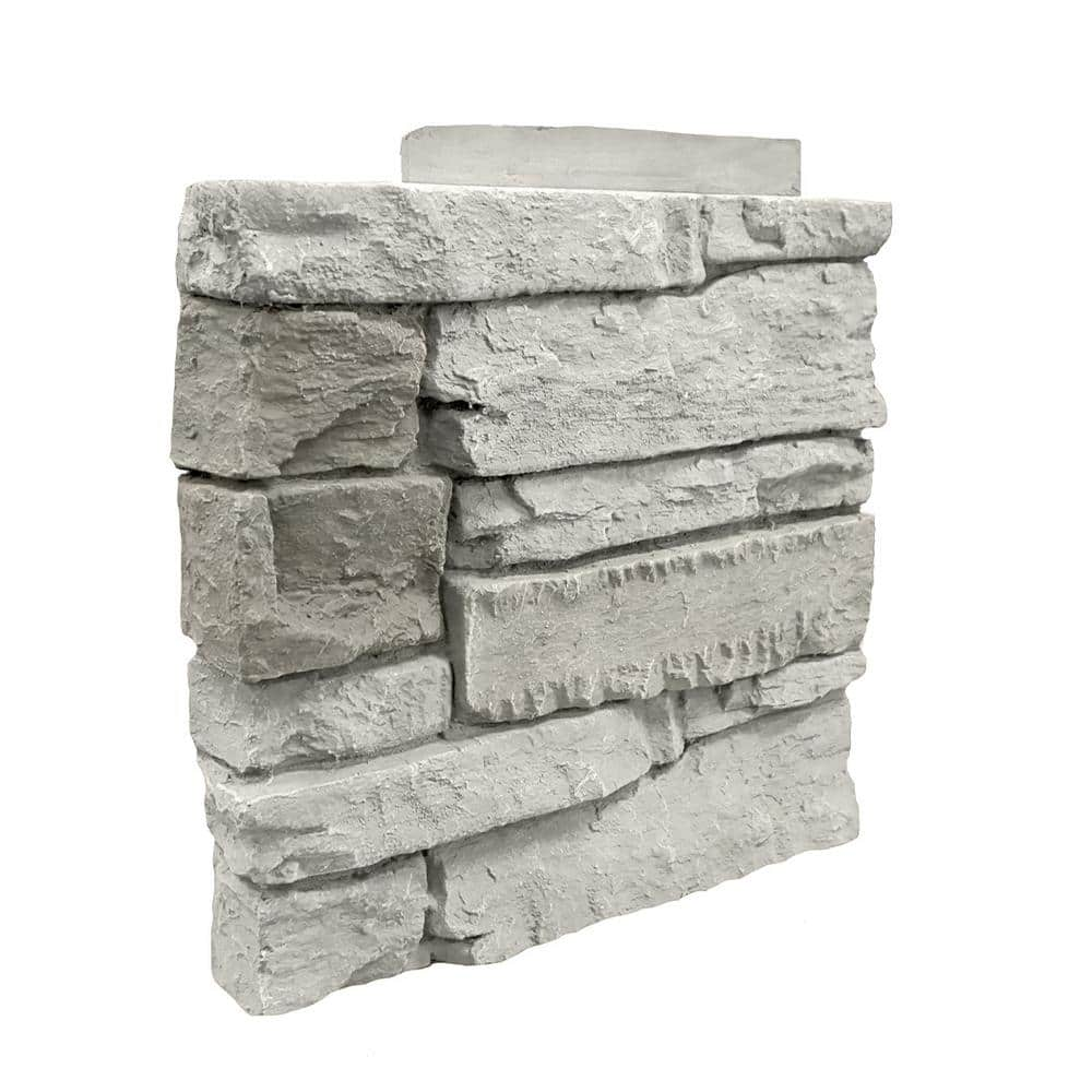 GenStone Stacked Stone Arctic Smoke 12 in. x 1.375 in. x 12 in. Faux ...