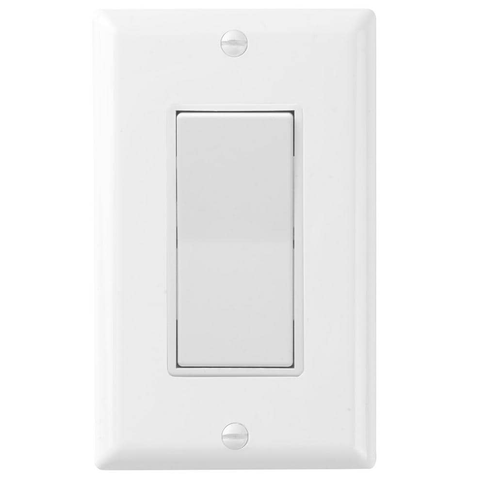 RUN BISON Decora 15 Amp Single Pole Rocker Light White Switch, Wall ...